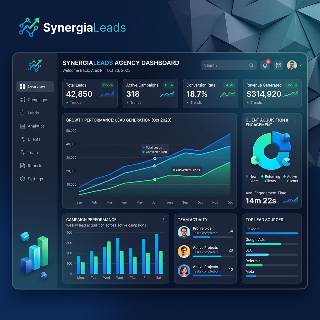 SynergiaLeads Dashboard Performance